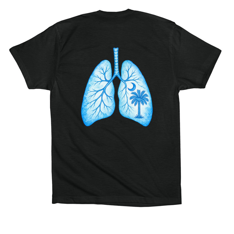 Lung Transplant SC, a Vintage Black Premium Cotton Tee (back-view)
