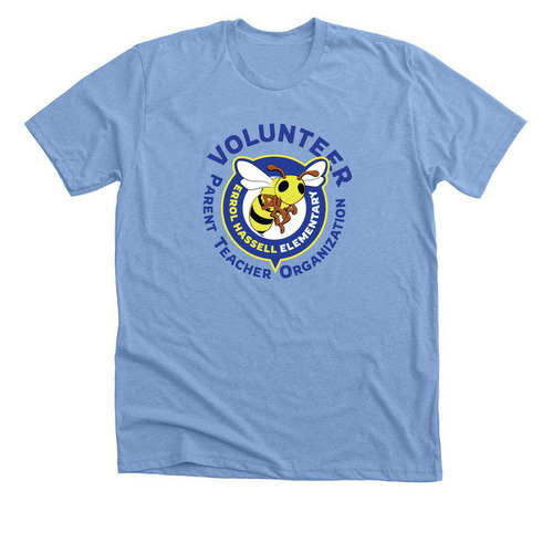 PTO Volunteer Gear, a Heather Carolina Blue Premium Unisex Tee