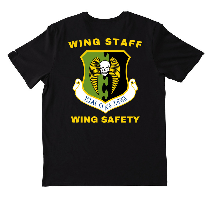 Wing Safety - Nike Dry-Fit, a Black Nike Dri-FIT Jersey Blend Performance Tee (back-view)