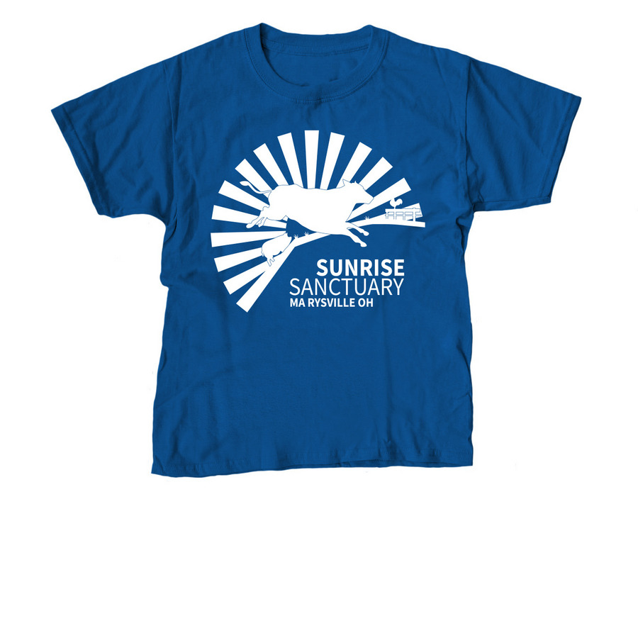 Classic Logo In White, a Royal Blue Youth Unisex Tee