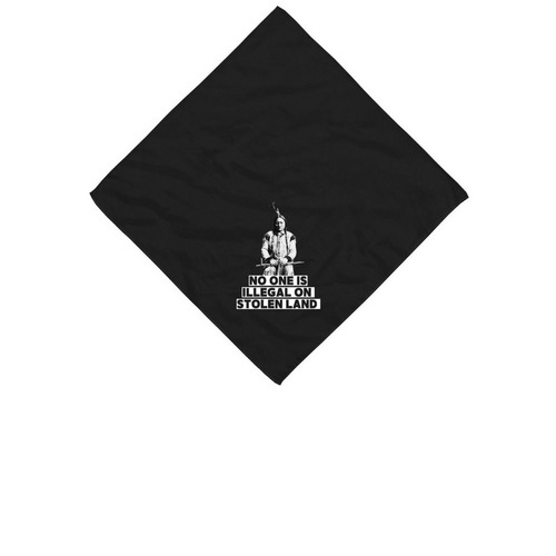 No One is Illegal On Stolen Bandana, a Black Cotton Bandana