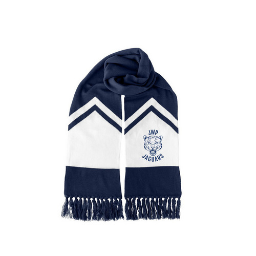 JWP Spirit Wear: Scarves, a True Navy/ White Two-Tone Gameday Scarf