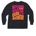 Strawbango Groovy Long Sleeve, a Black Comfort Colors Long Sleeve Pocket Tee (back-view)