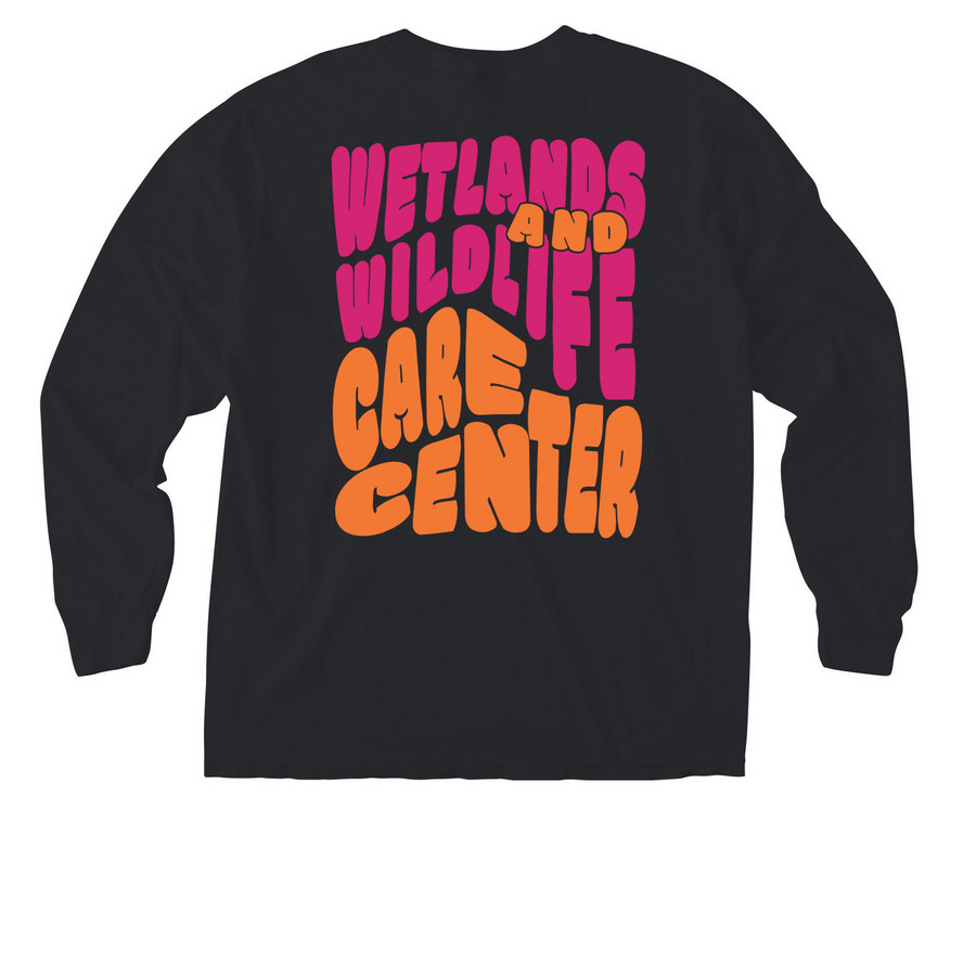 Strawbango Groovy Long Sleeve, a Black Comfort Colors Long Sleeve Pocket Tee (back-view)