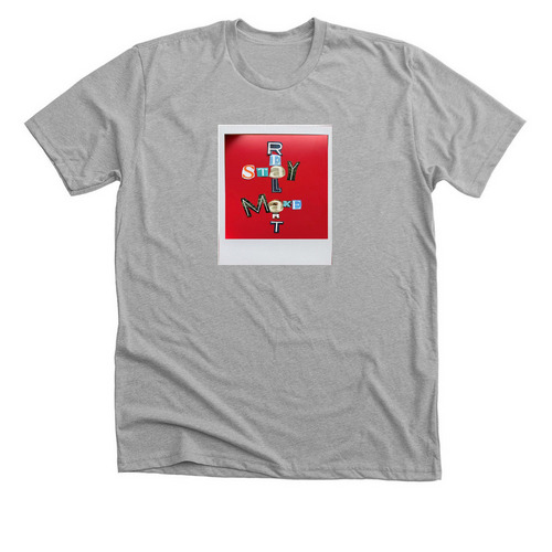 Stay Real Make Art Retro Polaroid&nbsp;, a Athletic Heather Premium Unisex Tee