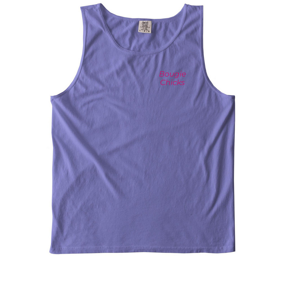 Bougie Chicks, a Violet Comfort Colors Tank Top