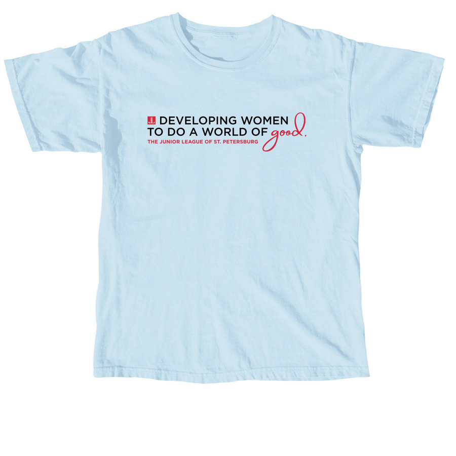 JLSP Developing Women to Do a World of Good, a Chambray Comfort Colors Unisex Tee