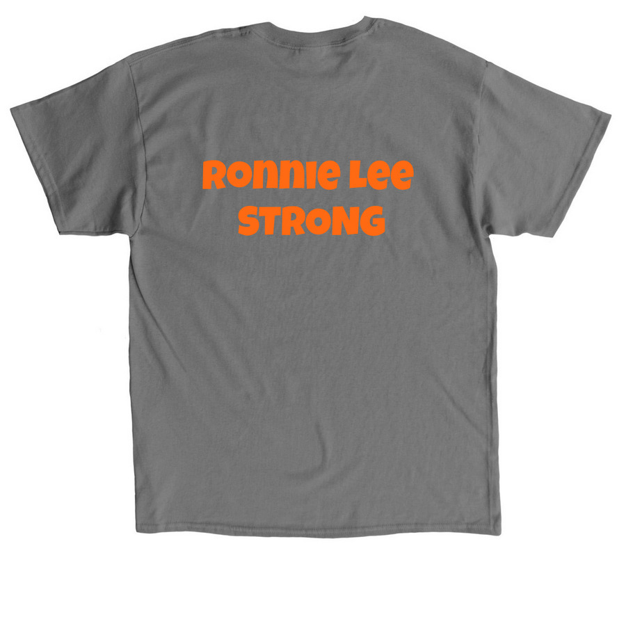 Ronnie Lee strong, a Charcoal Classic Unisex Tee (back-view)