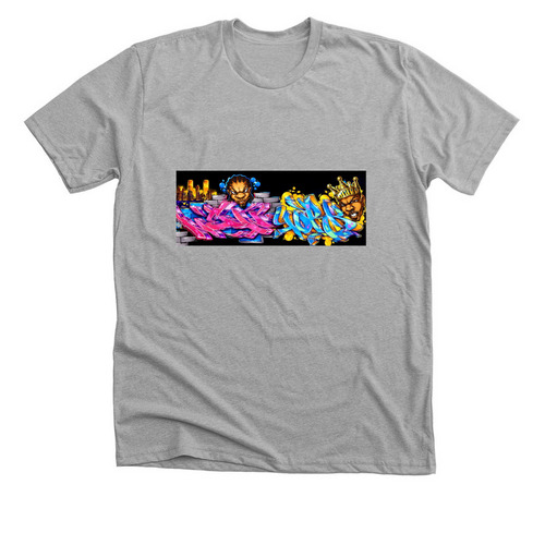 New York Graffiti Mural, a Athletic Heather Premium Unisex Tee