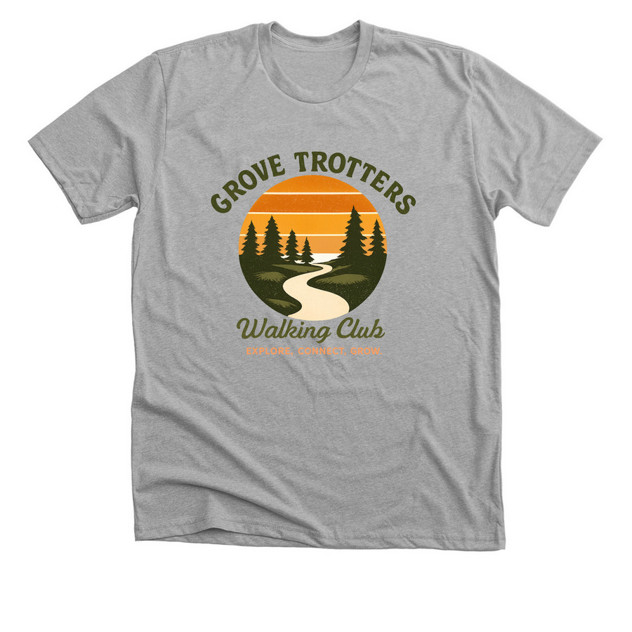 Grove Trotters Walking Club, a Athletic Heather Premium Unisex Tee