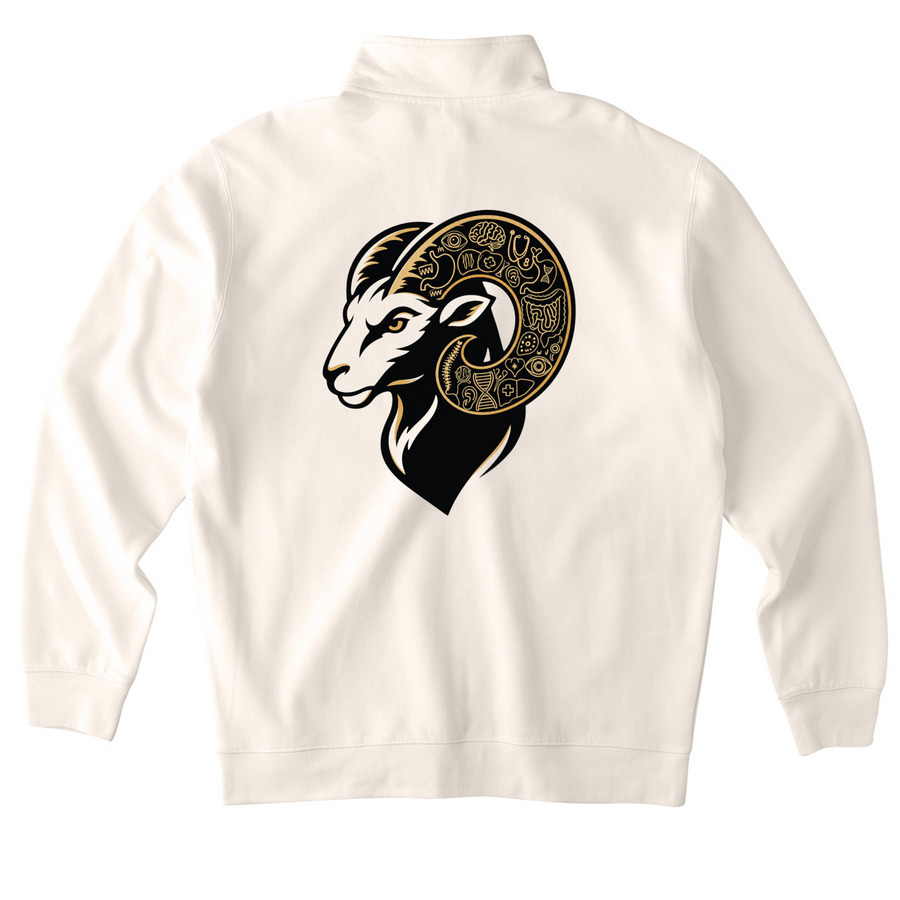 Excellence Collection: DAY SHIFT EDITION, a Bone Midweight Quarter Zip Pullover (back-view)