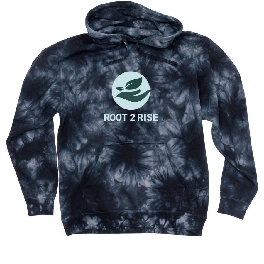 R2R Tie Dye Pullover Hoodie, a Black Tie Dyed Pullover Hoodie