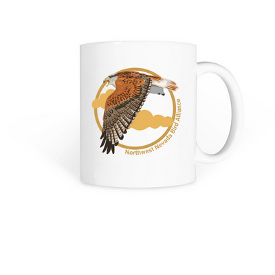 Ferruginous Hawk Flying Mug, a White Coffee Mug