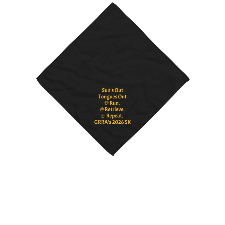 5K Bandana, a Black Cotton Bandana