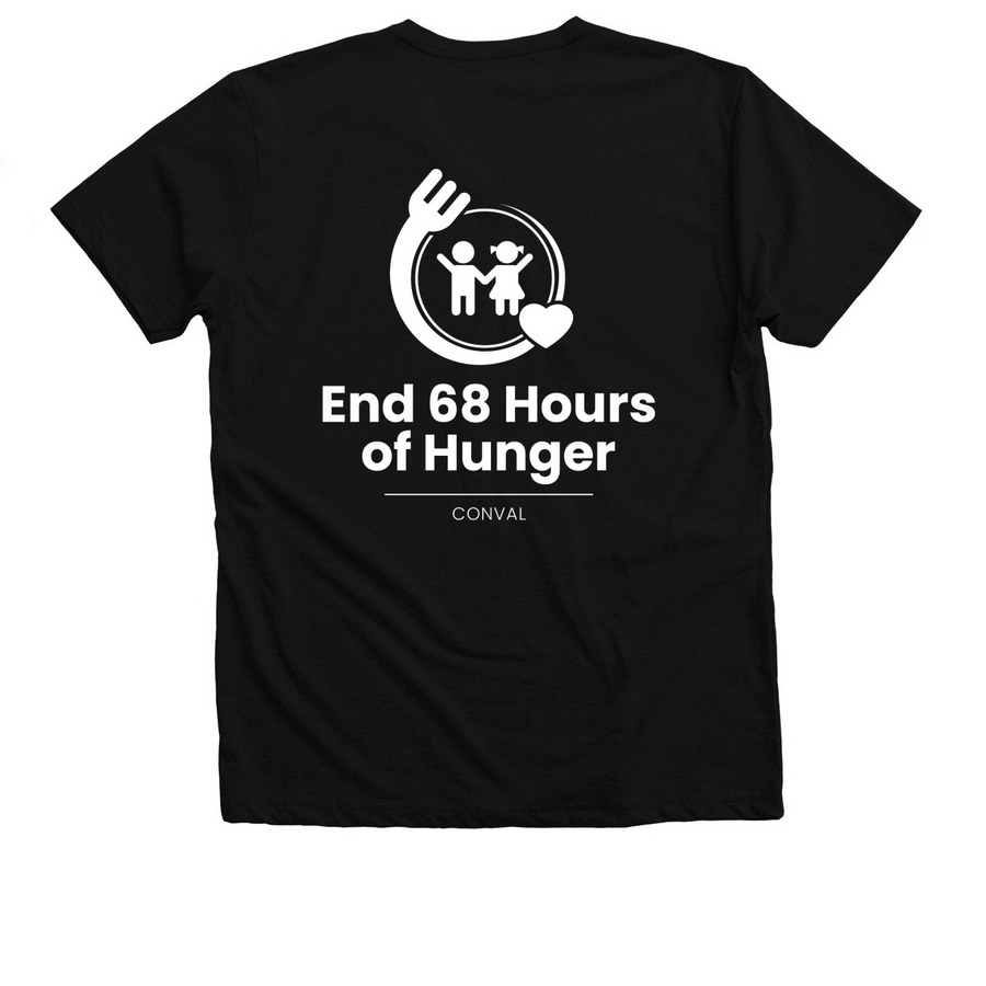 Conval NH, a Solid Black Blend Premium V-Neck Tee (back-view)