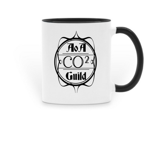 CO2 AOA Guild Mug, a Black Two-Tone Ceramic Mug