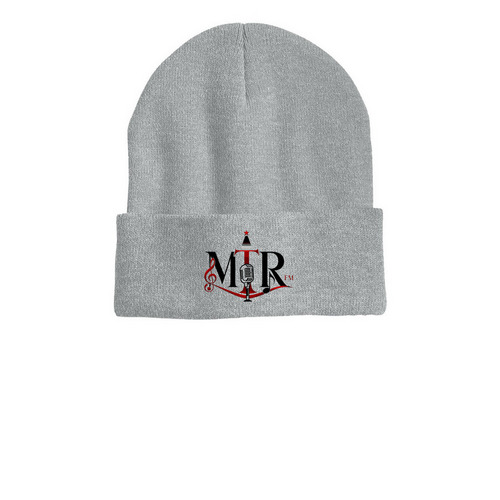 MTR Beanie&nbsp;, a Heather Grey Printed Cuffed Beanie