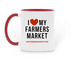 WSFMA Mug, a Red Two-Tone Ceramic Mug (back-view)