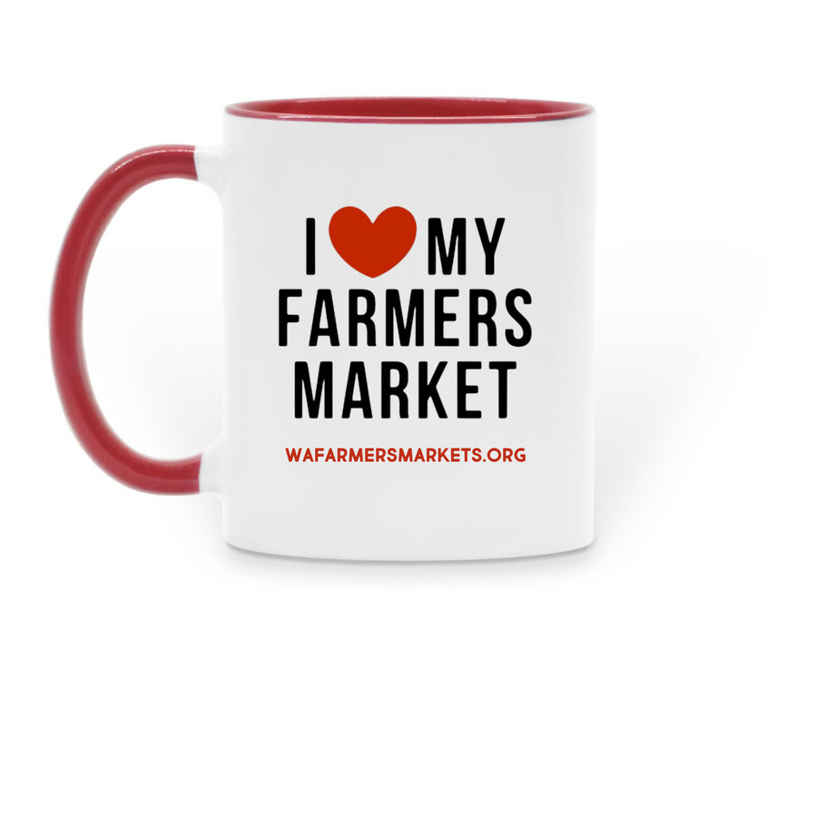 WSFMA Mug, a Red Two-Tone Ceramic Mug (back-view)