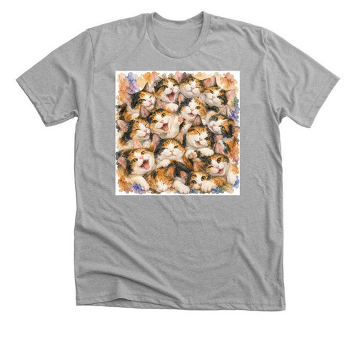 Kitty#2, a Athletic Heather Premium Unisex Tee