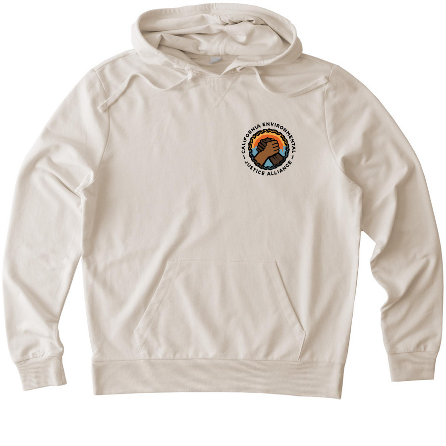Justice Starts At The Frontlines, a White Sand Allmade Organic French Terry Pullover Hoodie