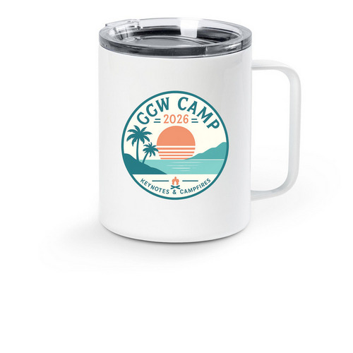 GGW Camp, a White Stainless Steel Travel Mug