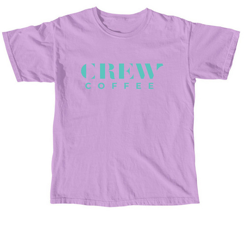 TEAL Crew LOGO & Trolley, a Neon Violet Comfort Colors Unisex Tee