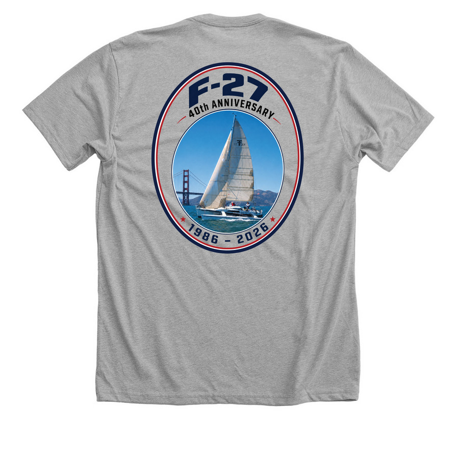 F-27 40th Anniversary Classic Apparel, a Athletic Heather Premium Unisex Tee (back-view)