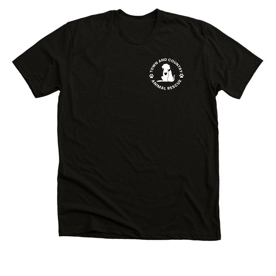Ask Me About My Rescue, a Black Heather Premium Unisex Tee