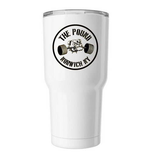 The Pound Tumbler, a White Insulated Tumbler