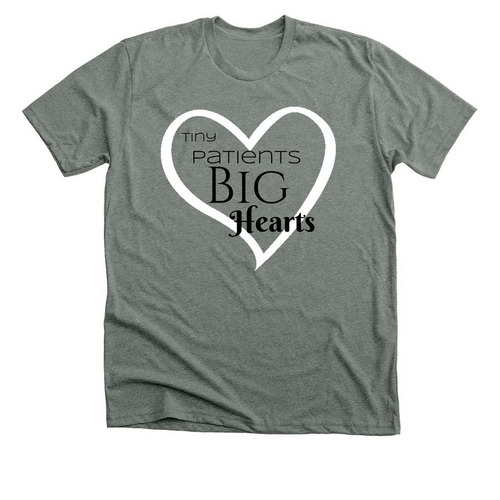 Front Heart, a Deep Heather Premium Unisex Tee