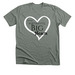 Front Heart, a Deep Heather Premium Unisex Tee