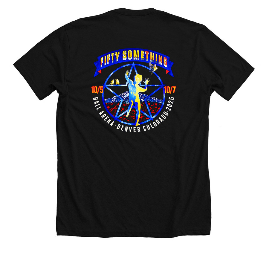 Official Rush Tour Denver, CO 2026 T-Shirt ?, a Solid Black Blend Premium Unisex Tee (back-view)