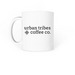 Urban Tribes Coffee Company, a White Coffee Mug (back-view)