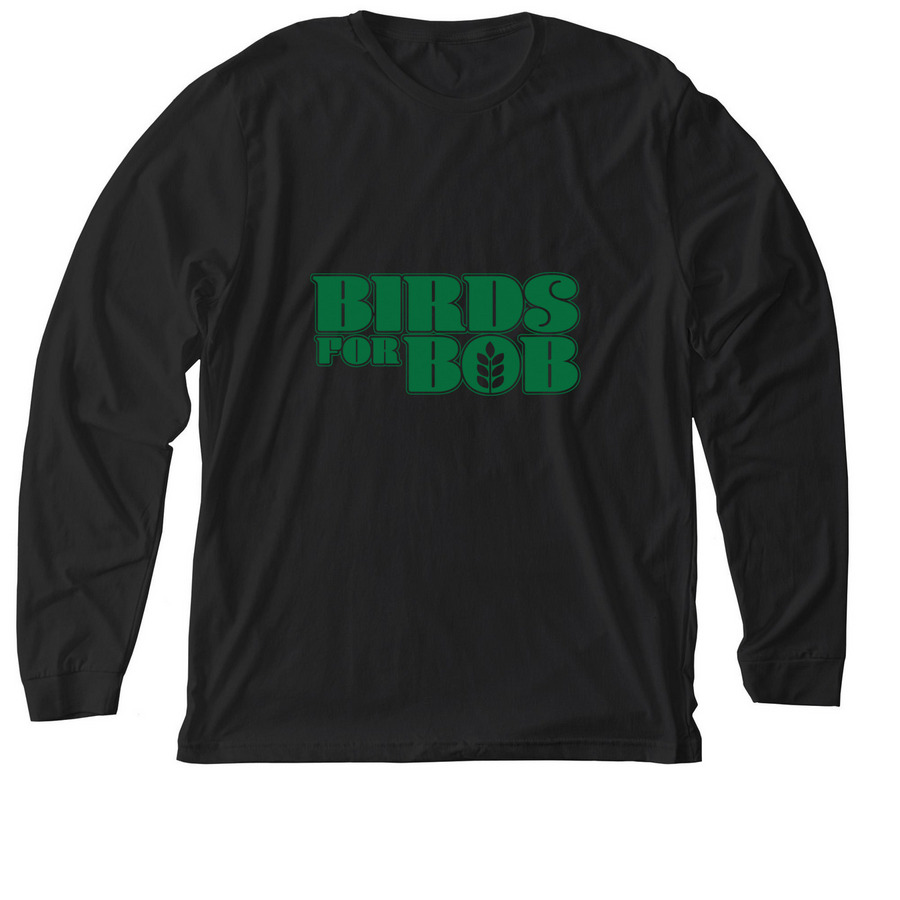 Birds For Bob - Kelly Green Logo, a Solid Black Blend Premium Long Sleeve Tee