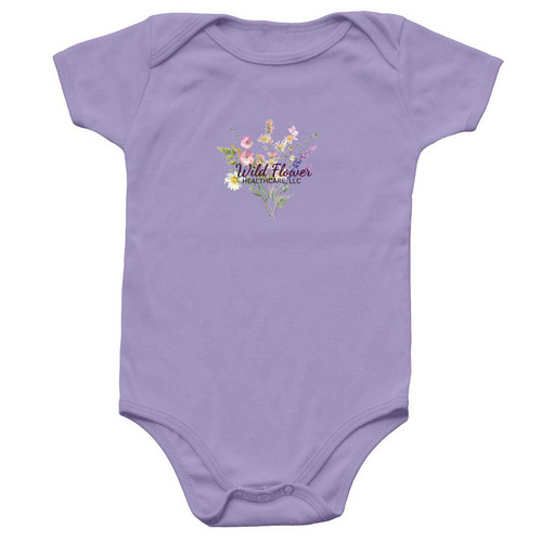 Wild Flower Healthcare Swag, a Lavender Infant Onesie
