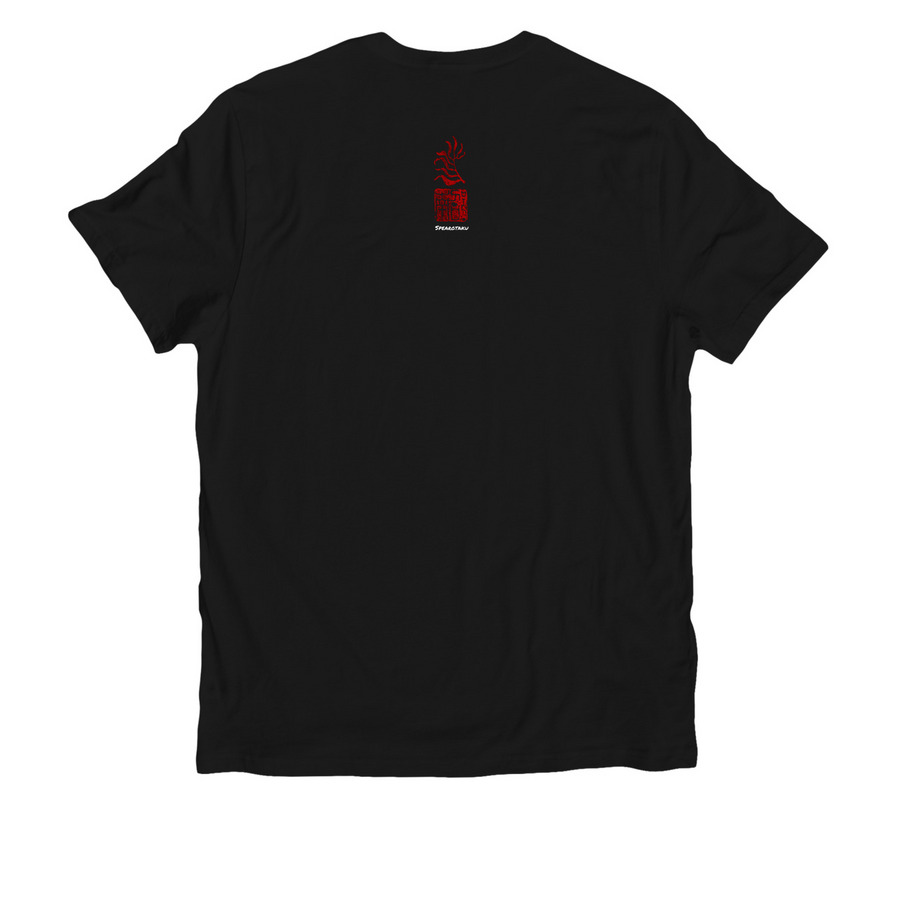 Washington Shellfish gyotaku tanks and shirts&nbsp;, a Deep Black Allmade Organic Cotton Unisex Tee (back-view)