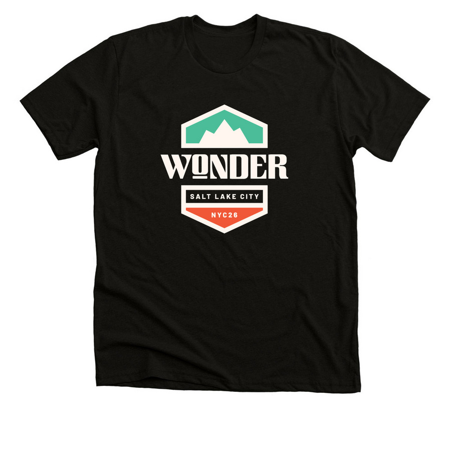 White Wonder Mountains NYC26, a Solid Black Blend Premium Unisex Tee