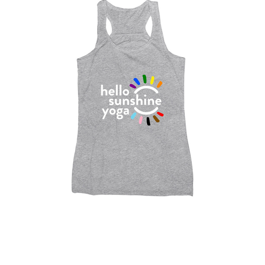 Love is Love - white logo, a Athletic Heather Women's Racerback