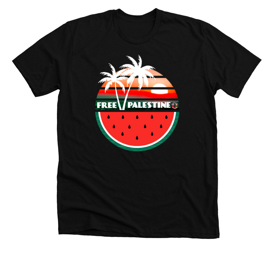Free Palestine Tops, a Solid Black Blend Premium Unisex Tee