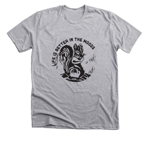 Life is Better in the Woods, a Athletic Heather Premium Unisex Tee