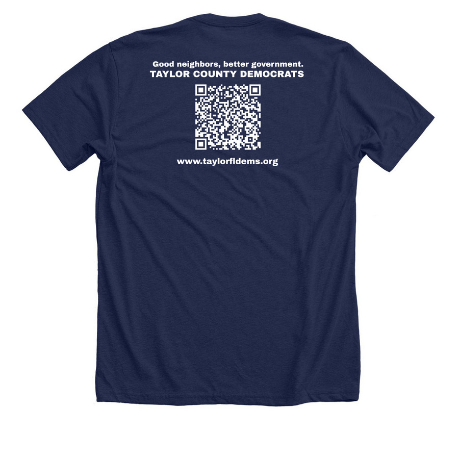 Taylor County FL Democrats Dark Shirt Colors, a Solid Navy Blend Premium Unisex Tee (back-view)