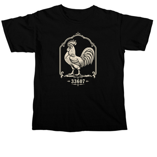 West Tampa Heights 33607 Rooster, a Black Comfort Colors Unisex Tee