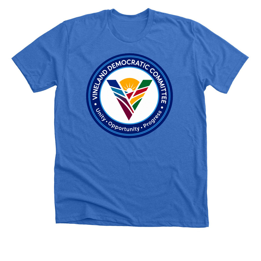 VDC Apparel, a Heather True Royal Premium Unisex Tee