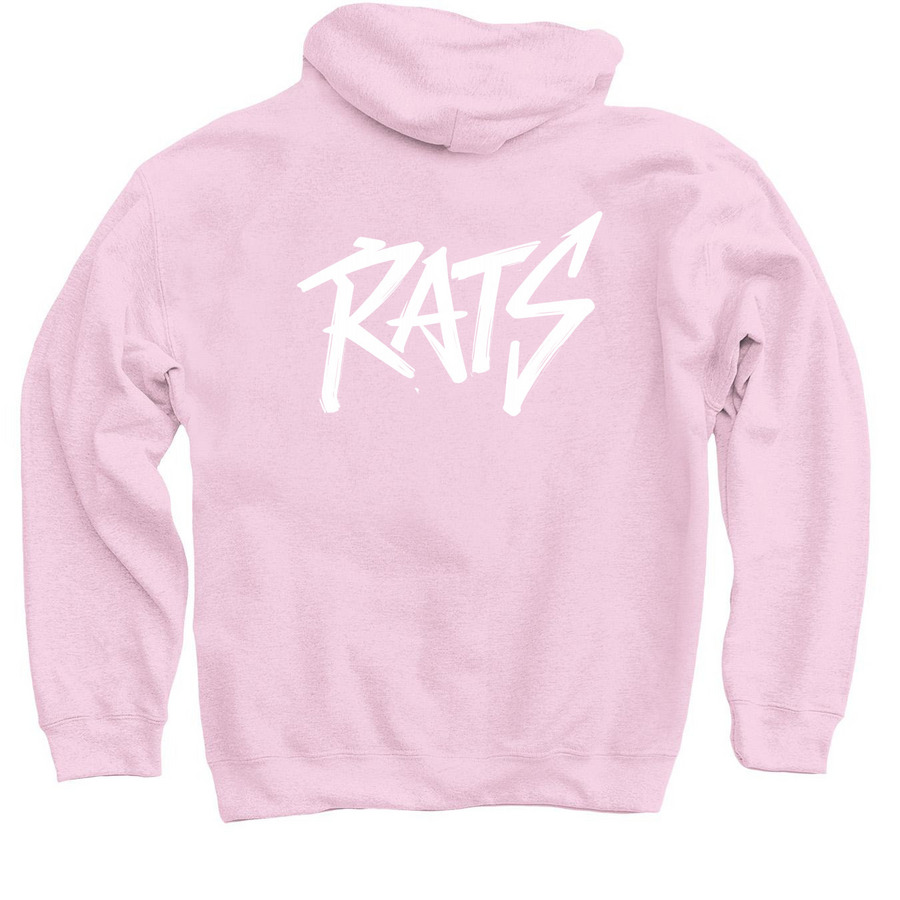 Light Pink Graphic Hoodie, a Light Pink Pullover Hoodie (back-view)