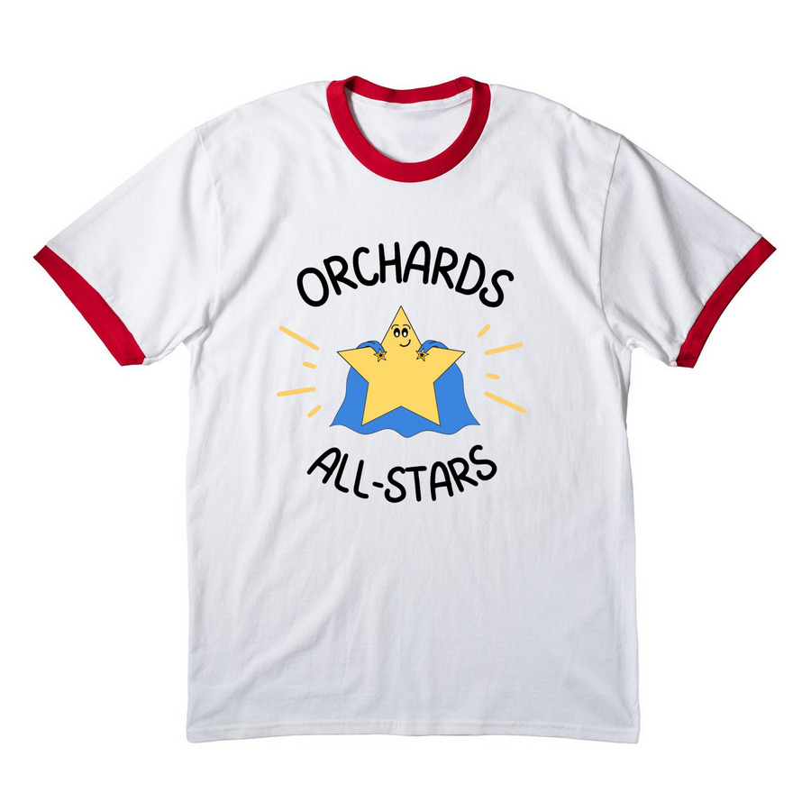 Classic Ollie Merch!, a White/ Red Cotton Ringer Tee