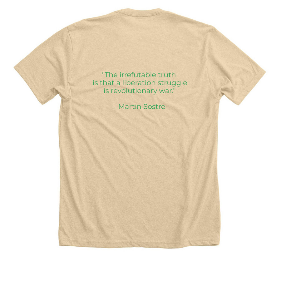 Martin Sostre&nbsp;, a Heather Soft Cream Premium Unisex Tee (back-view)