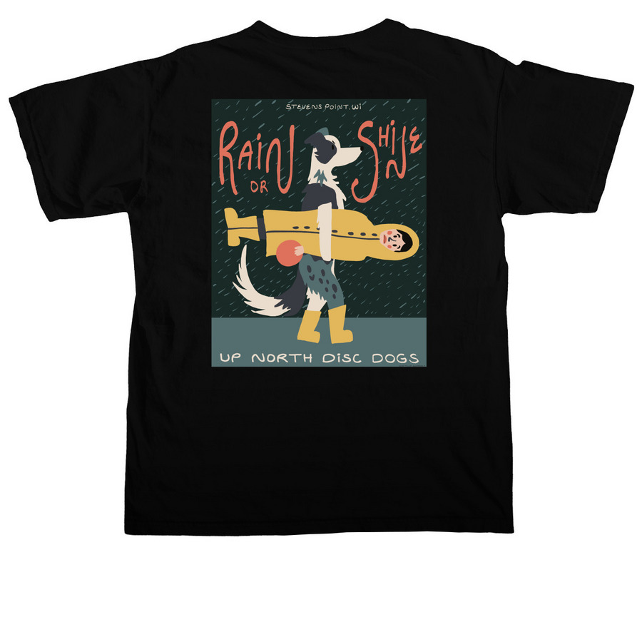 UNDD Rain or Shine, a Black Comfort Colors Unisex Tee (back-view)