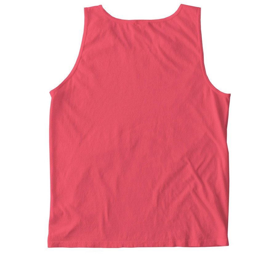 JLSP Sunshine City Palm Tree, a Watermelon Comfort Colors Tank Top (back-view)