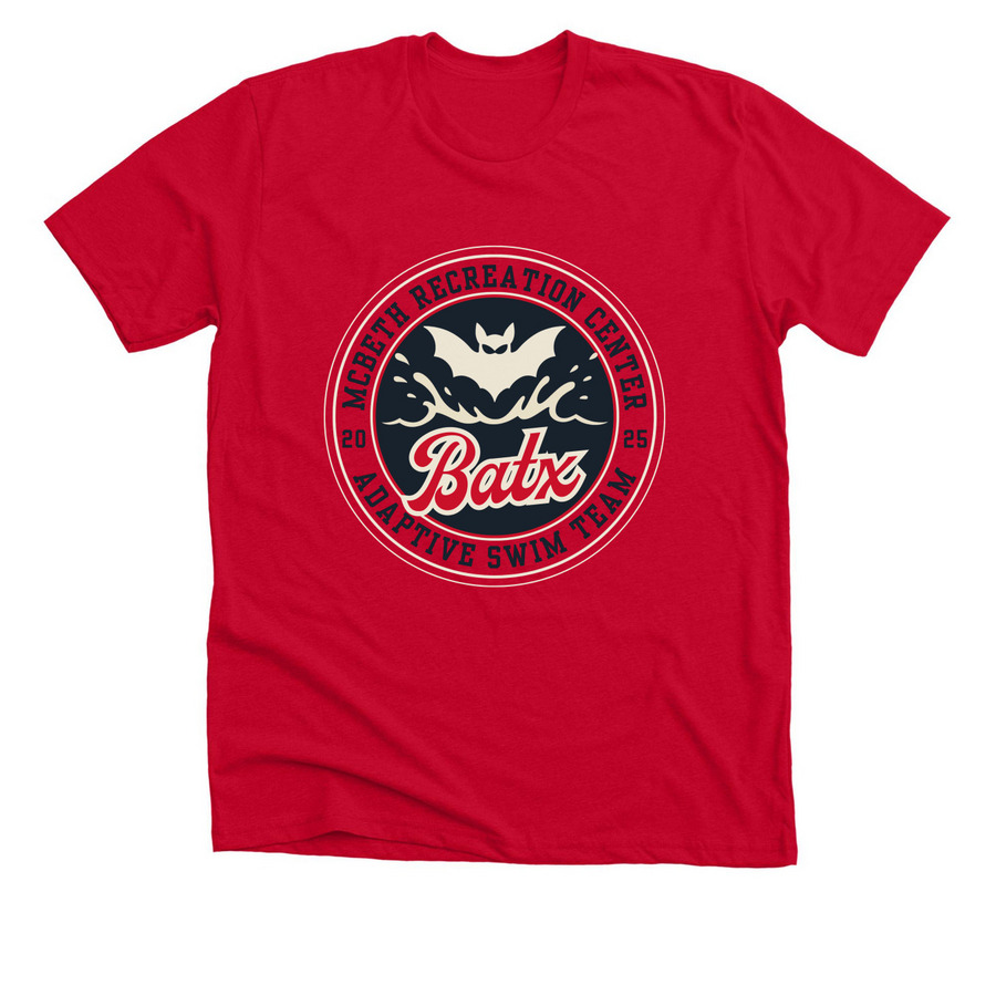 Batx Adaptive Swim Team 2025&nbsp;, a Solid Red Blend Premium Unisex Tee